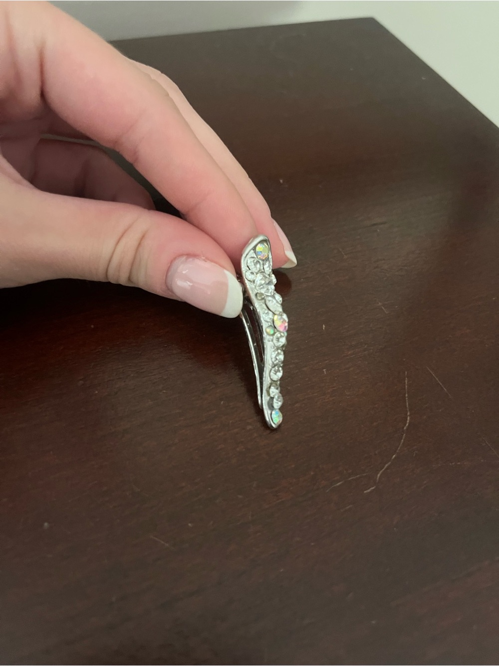 Rhinestone Crystal Hair Clip- Silver